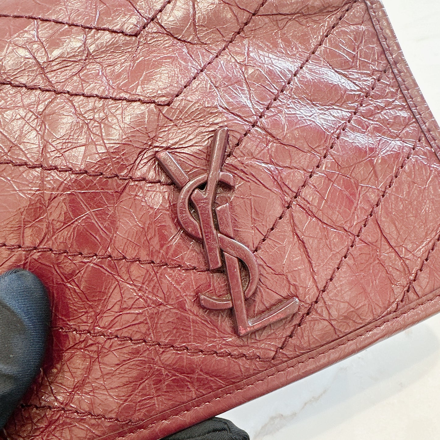 YSL Niki Mini in Burgundy Colour