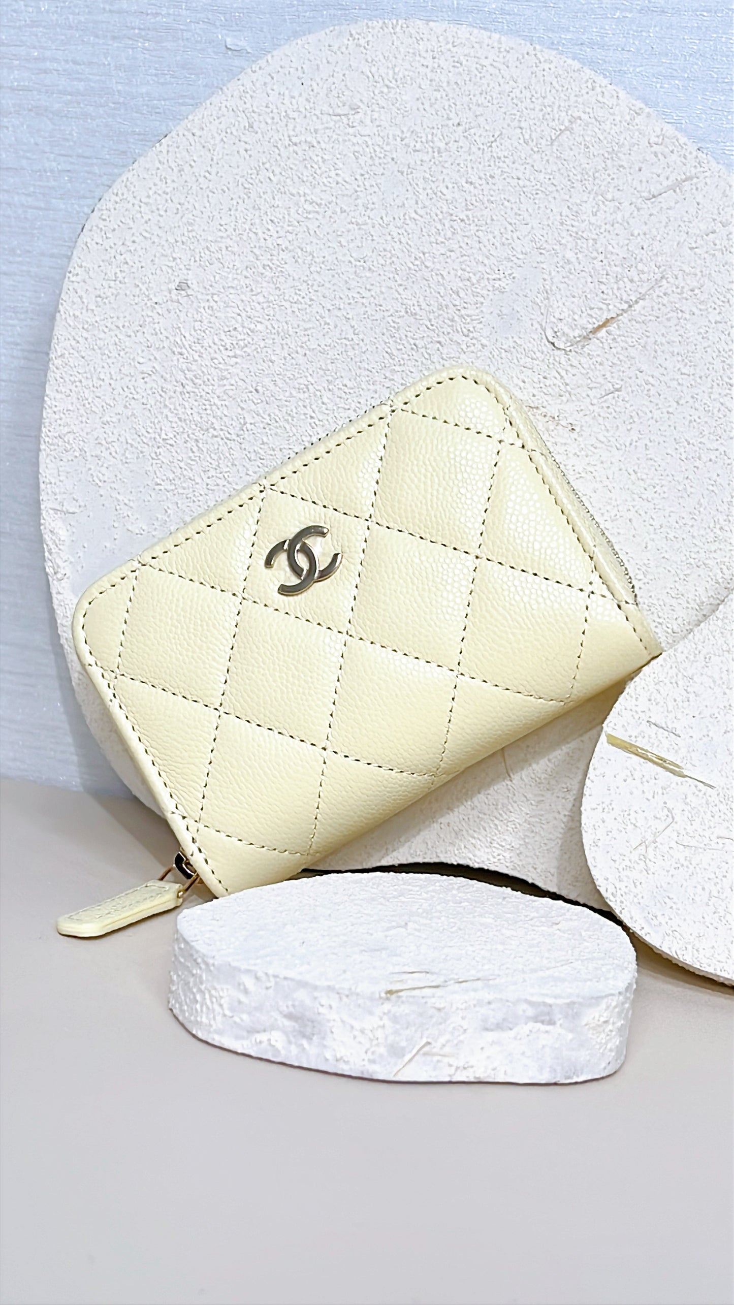 Chanel Classic Zip Coin Purse in Yellow Caviar