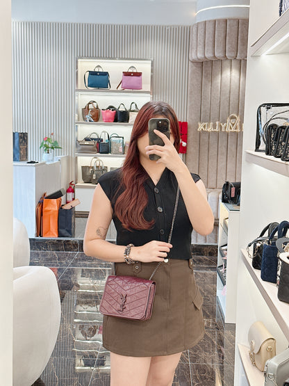 YSL Niki Mini in Burgundy Colour