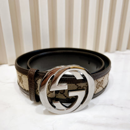 Gucci Brown Monogram Canvas Belt