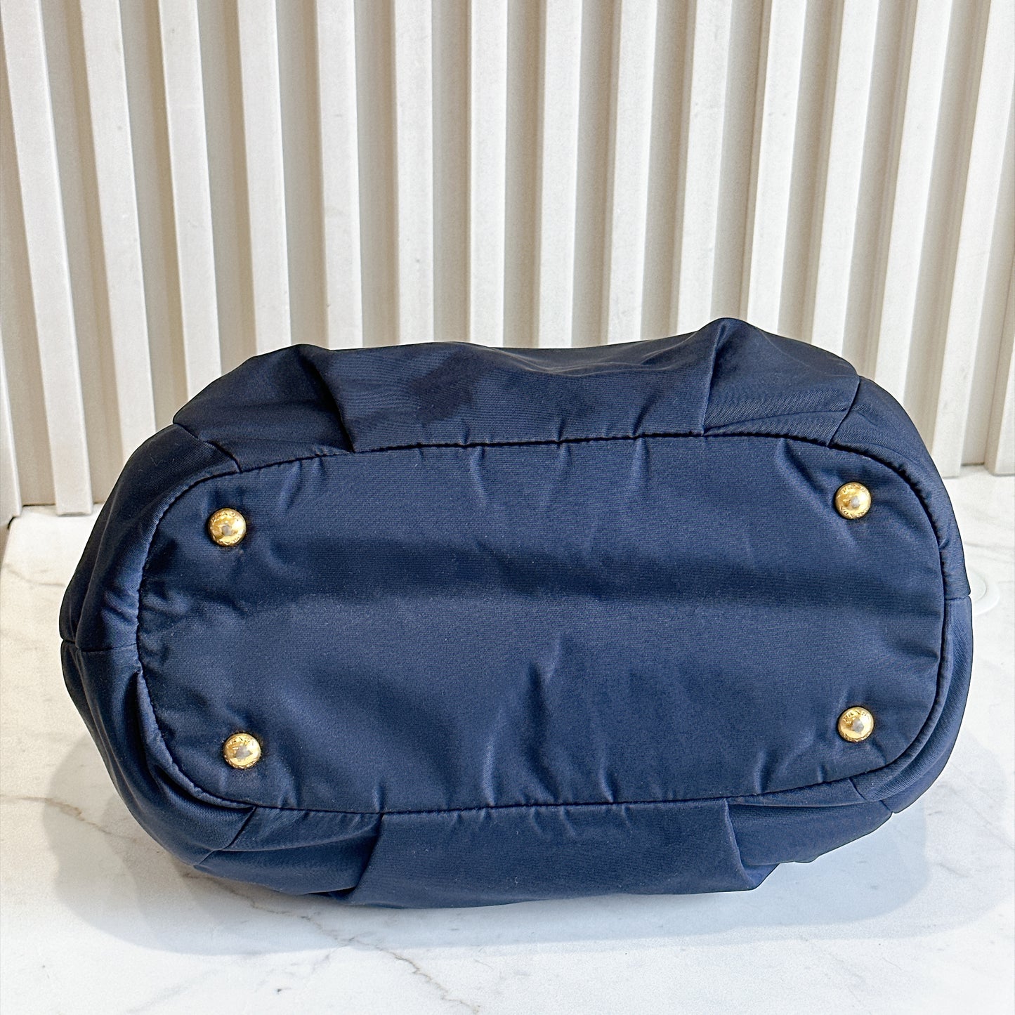 Prada 2 Way Navy Blue Nylon Tote