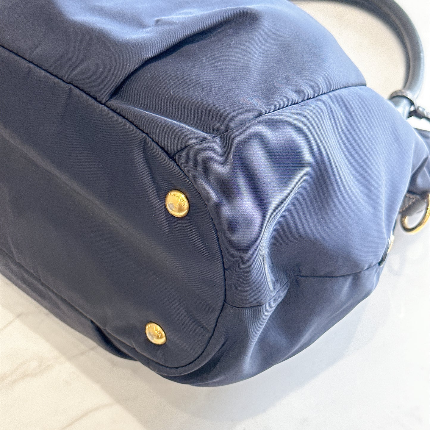 Prada 2 Way Navy Blue Nylon Tote