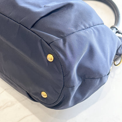 Prada 2 Way Navy Blue Nylon Tote