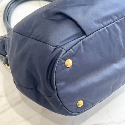 Prada 2 Way Navy Blue Nylon Tote