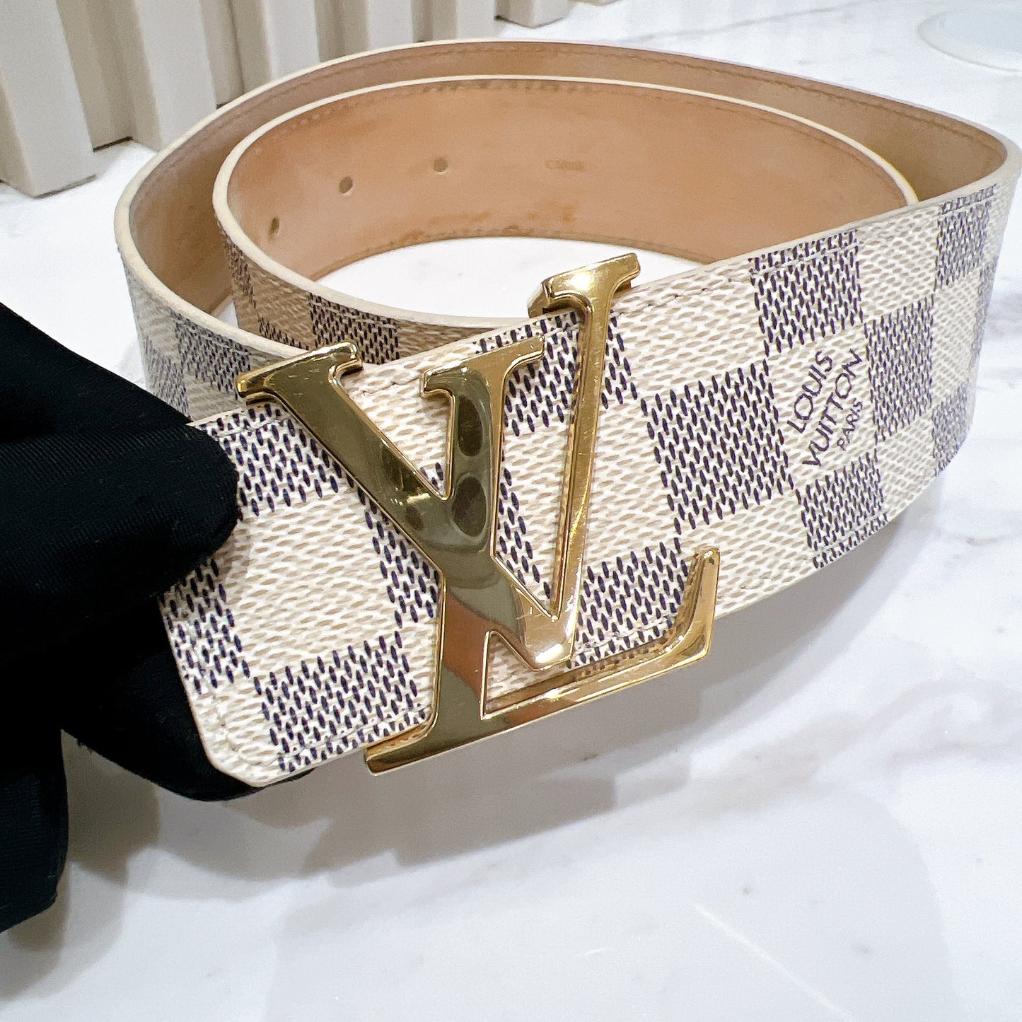 LV Damier Azur Initiales Belt
