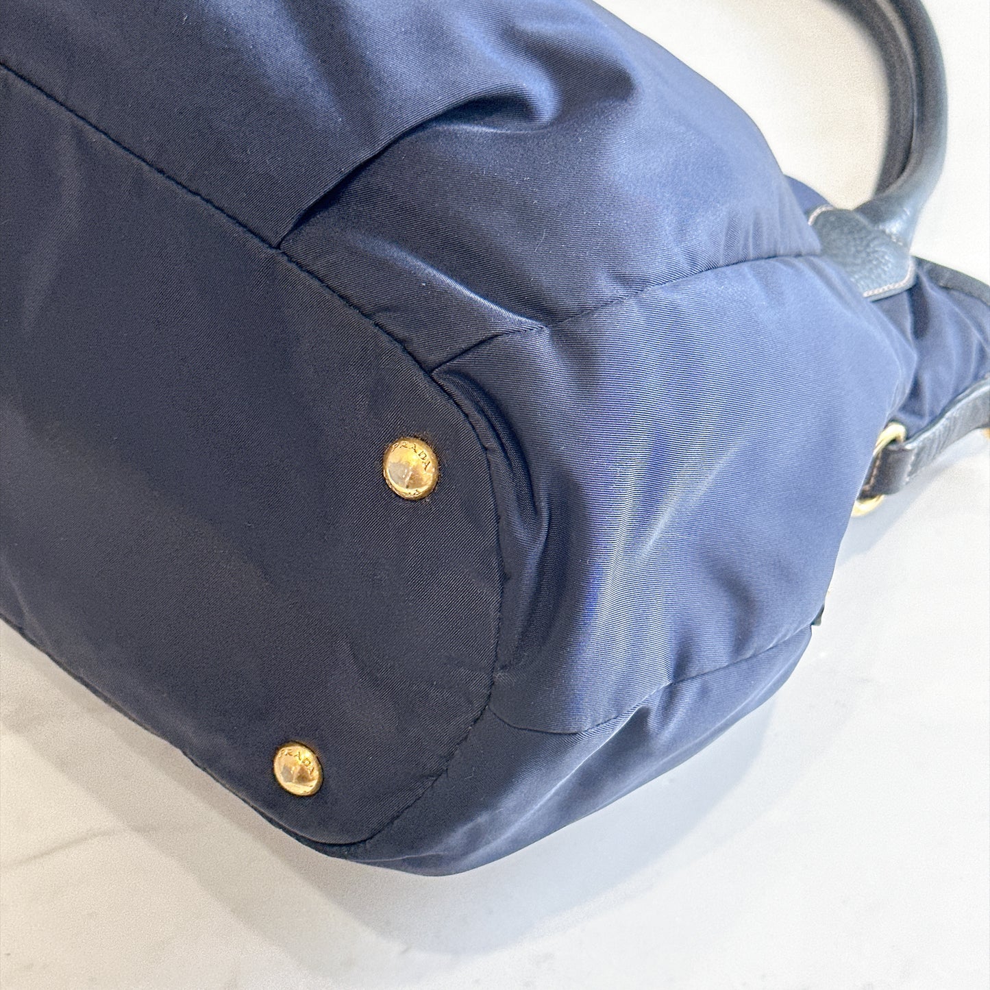 Prada 2 Way Navy Blue Nylon Tote