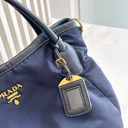 Prada 2 Way Navy Blue Nylon Tote