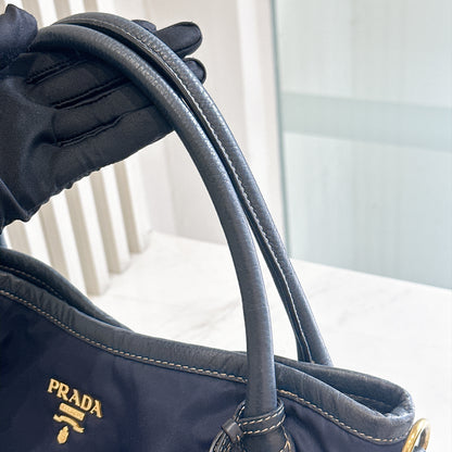 Prada 2 Way Navy Blue Nylon Tote