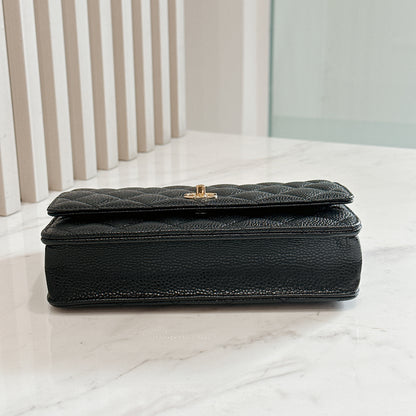 Chanel Classic CC Turnlock WOC Black in GHW