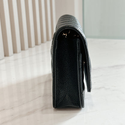 Chanel Classic CC Turnlock WOC Black in GHW