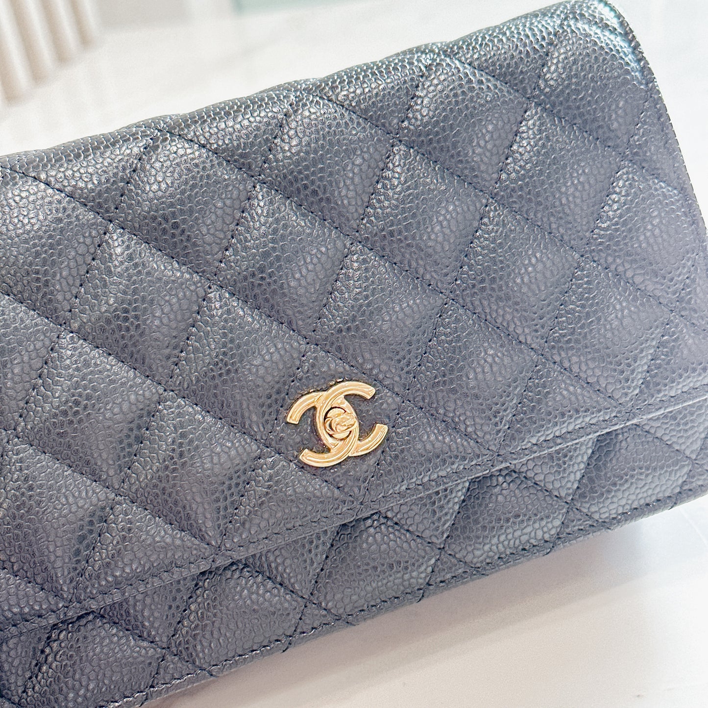 Chanel Classic CC Turnlock WOC Black in GHW