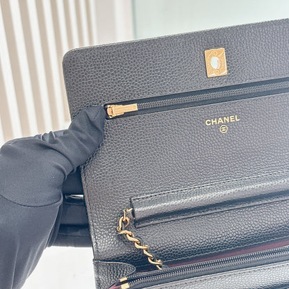 Chanel Classic CC Turnlock WOC Black in GHW