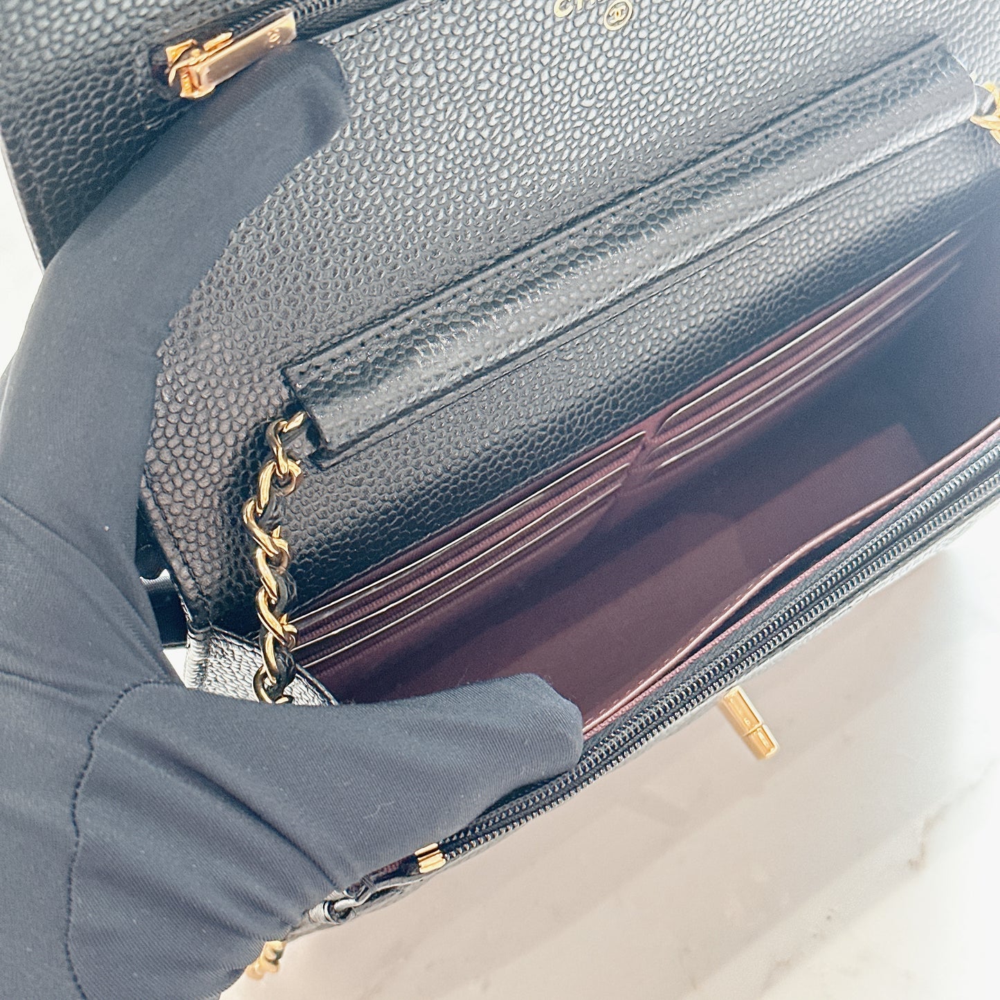 Chanel Classic CC Turnlock WOC Black in GHW