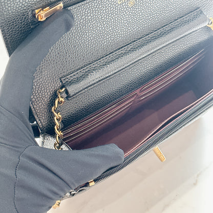 Chanel Classic CC Turnlock WOC Black in GHW