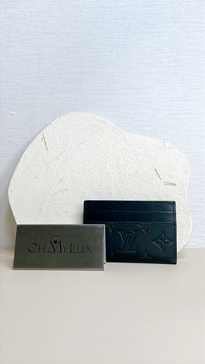 LV Double Card Holder in Black Shadow Monogram