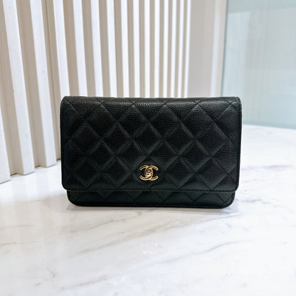 Chanel Caviar CC Turnlock WOC in Black GHW