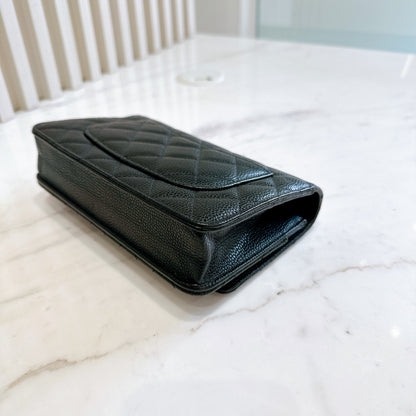 Chanel Caviar CC Turnlock WOC in Black GHW
