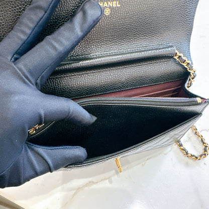 Chanel Caviar CC Turnlock WOC in Black GHW