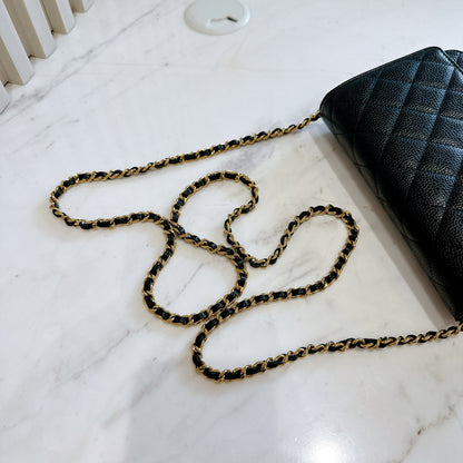 Chanel Caviar CC Turnlock WOC in Black GHW