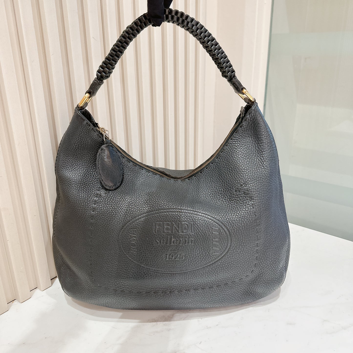 Fendi Black Leather Tote Bag