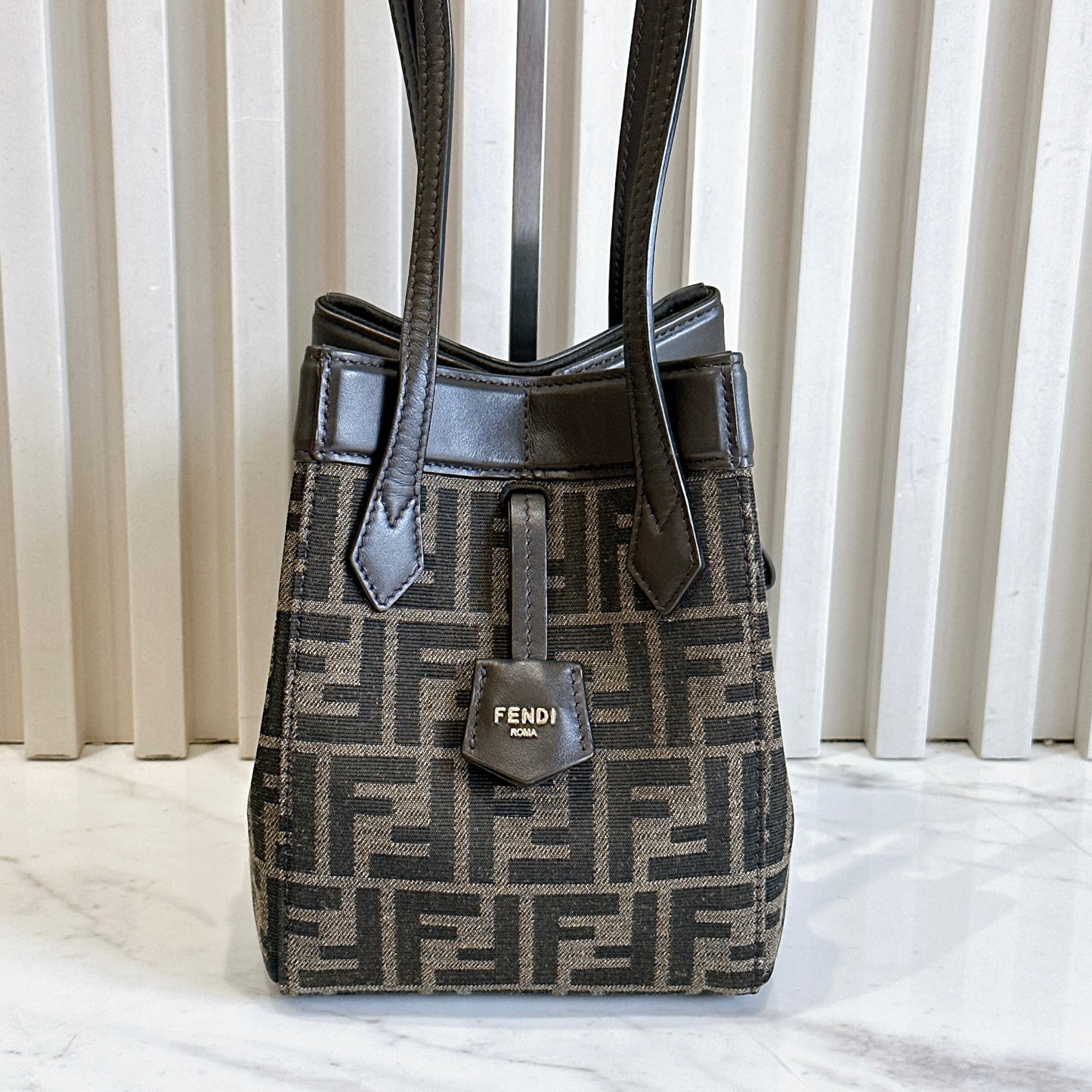 Fendi Origami Mini in Brown FF Jacquard