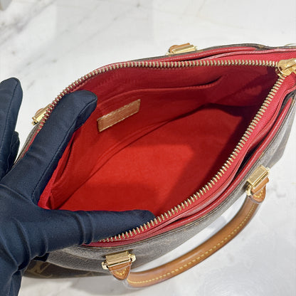 LV Pallas BB in Monogram and Cherry Red