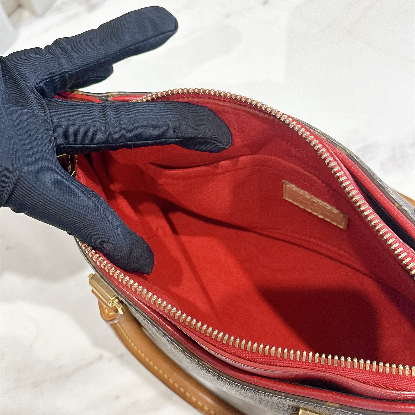 LV Pallas BB in Monogram and Cherry Red