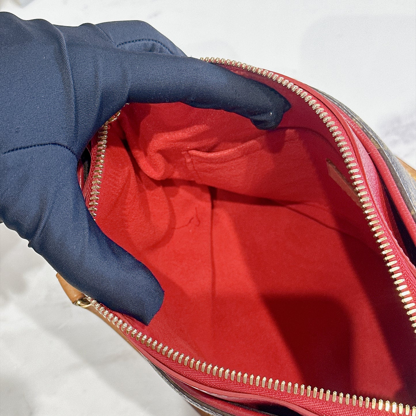 LV Pallas BB in Monogram and Cherry Red