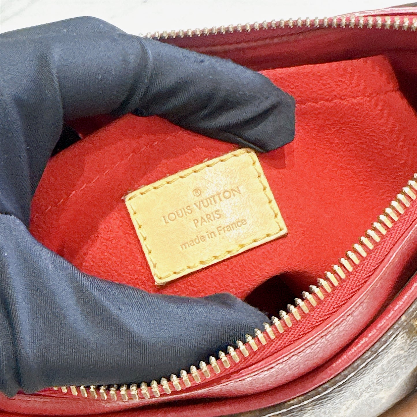 LV Pallas BB in Monogram and Cherry Red