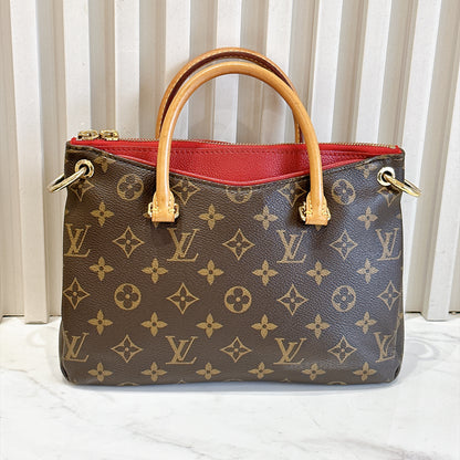 LV Pallas BB in Monogram and Cherry Red