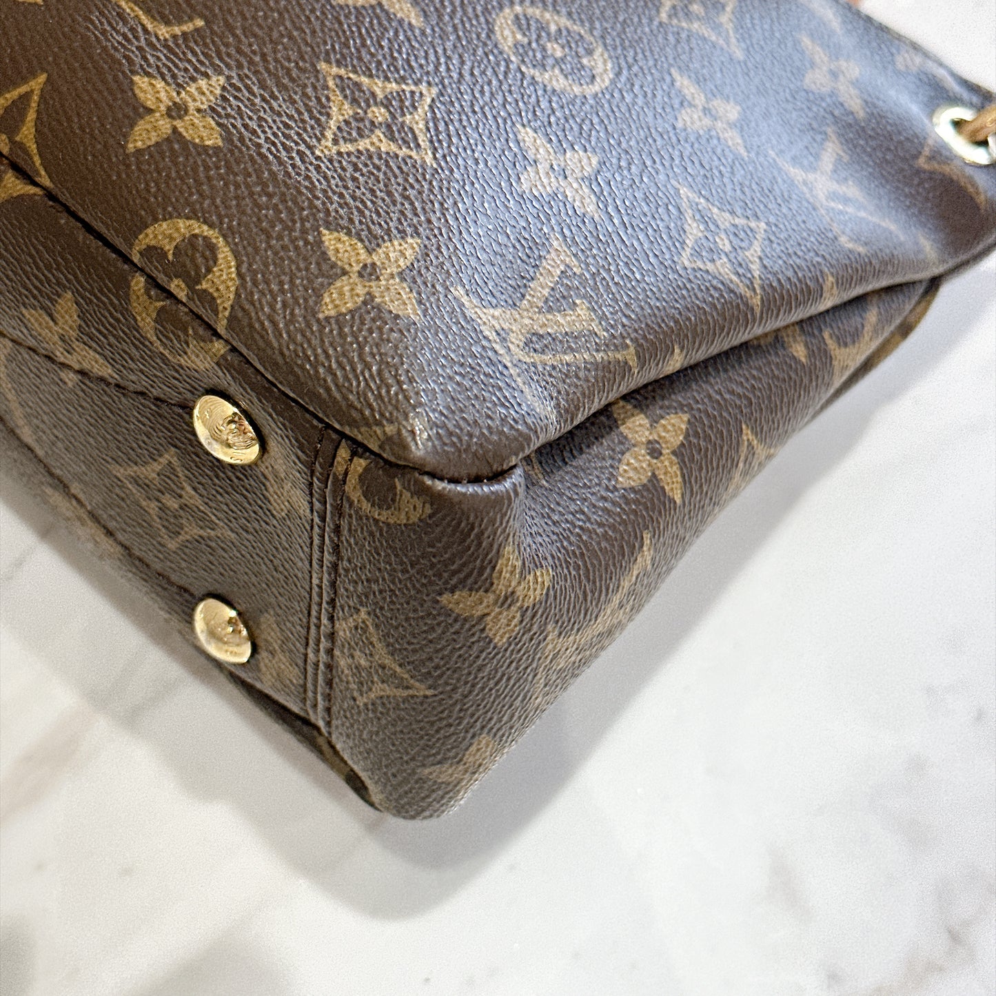 LV Pallas BB in Monogram and Cherry Red