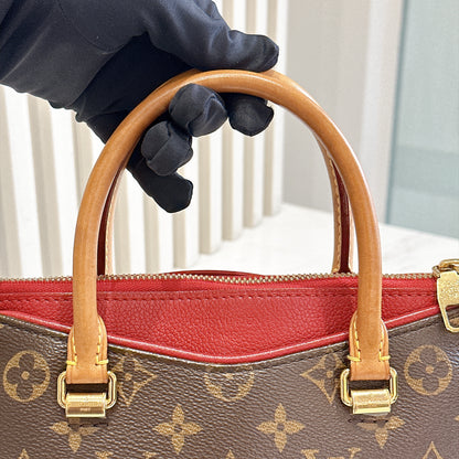 LV Pallas BB in Monogram and Cherry Red