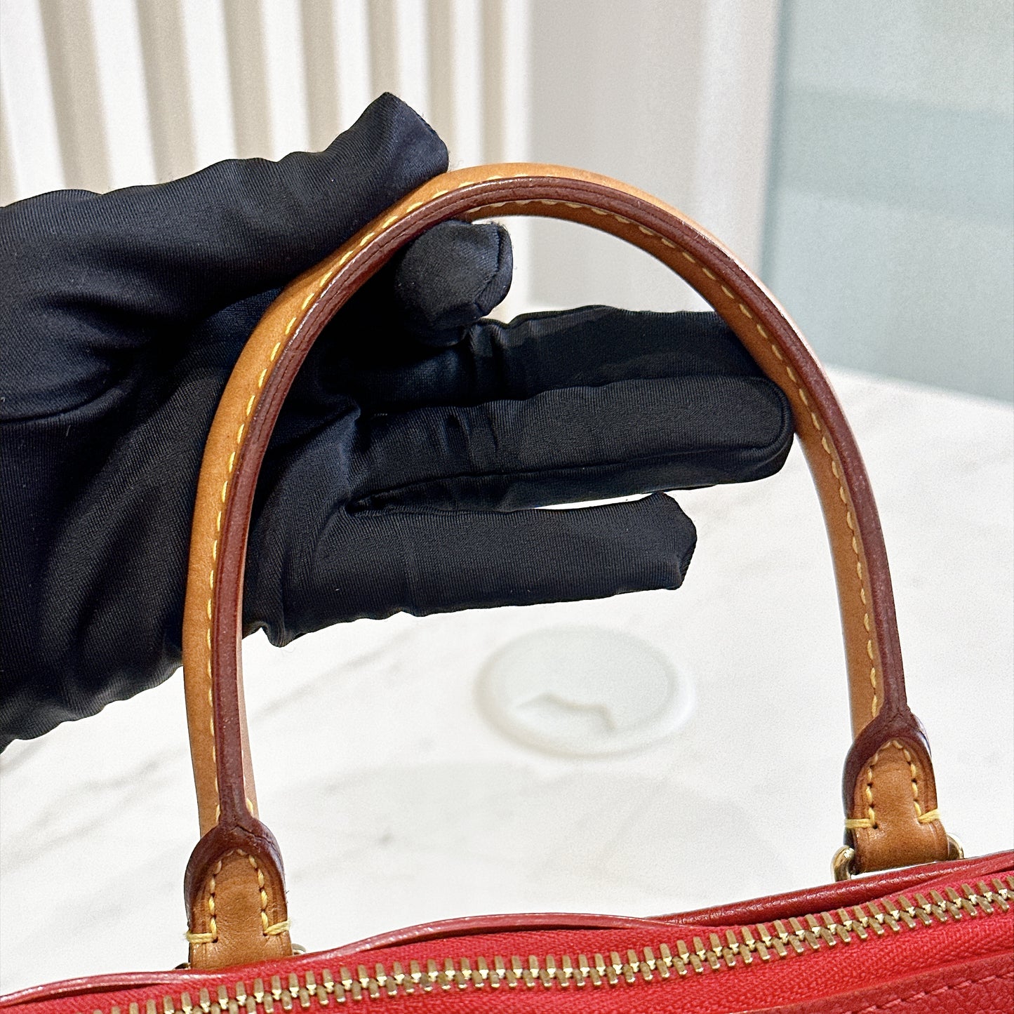 LV Pallas BB in Monogram and Cherry Red