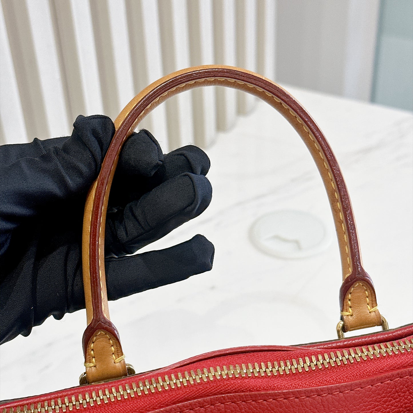 LV Pallas BB in Monogram and Cherry Red