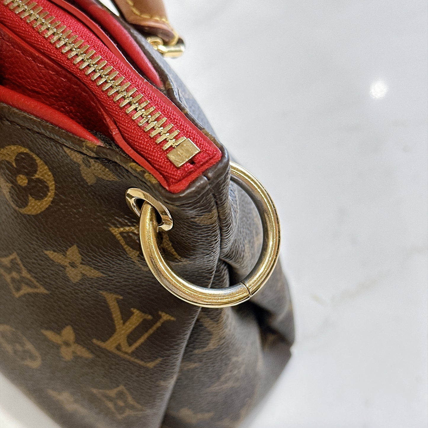 LV Pallas BB in Monogram and Cherry Red