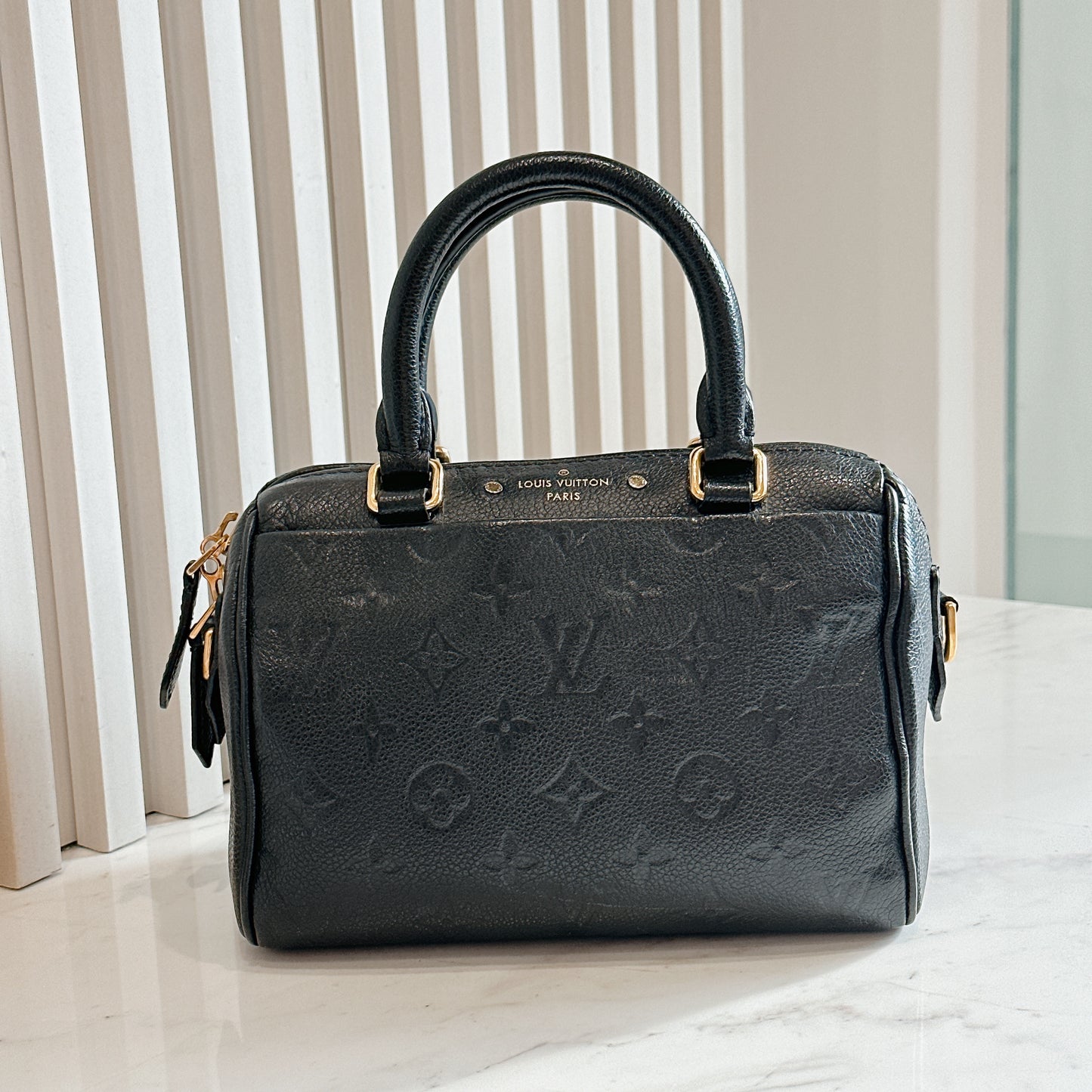 LV Speedy 20 in Monogram Black Empreinte Leather