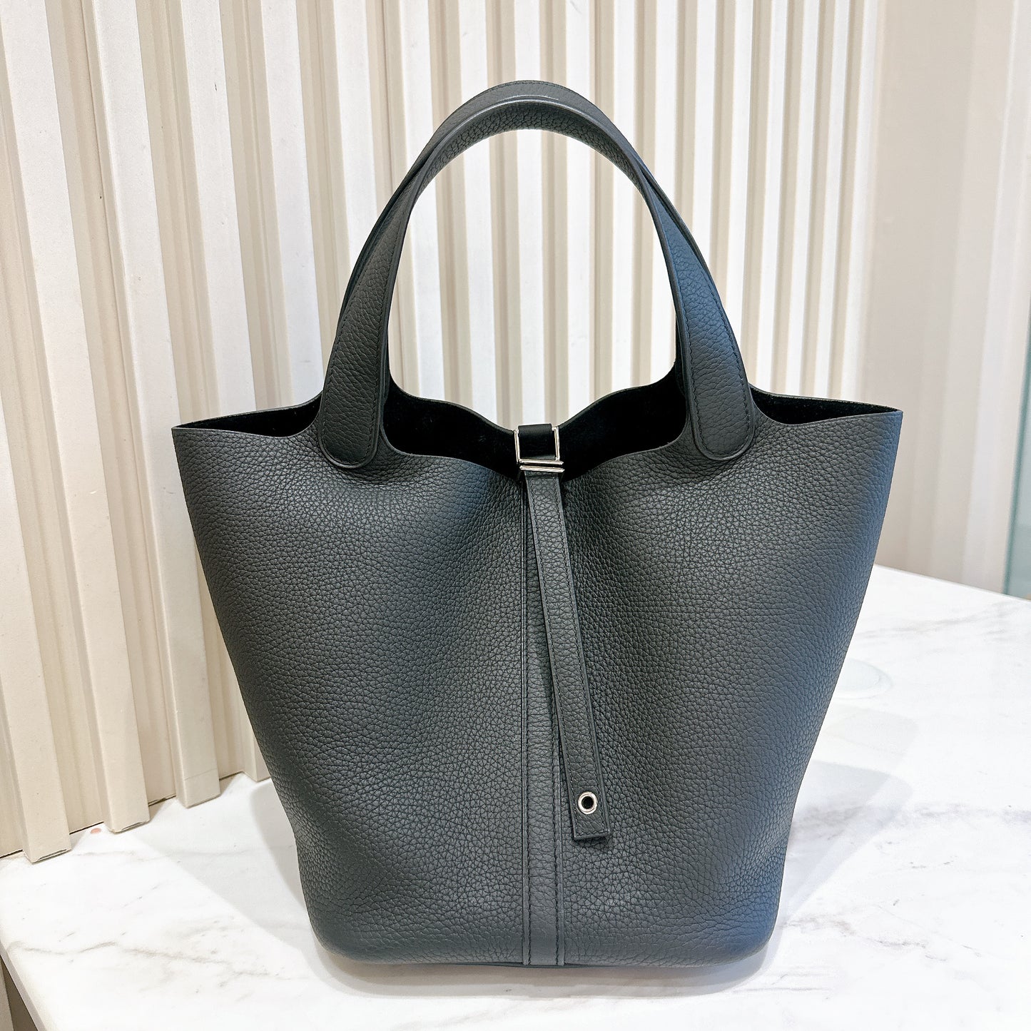 Hermes Picotin 22 Black In SHW