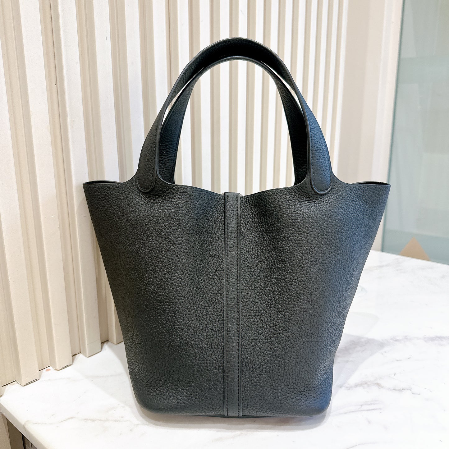 Hermes Picotin 22 Black In SHW