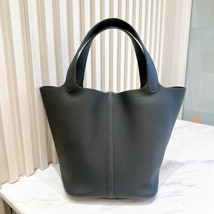 Hermes Picotin 22 Black In SHW