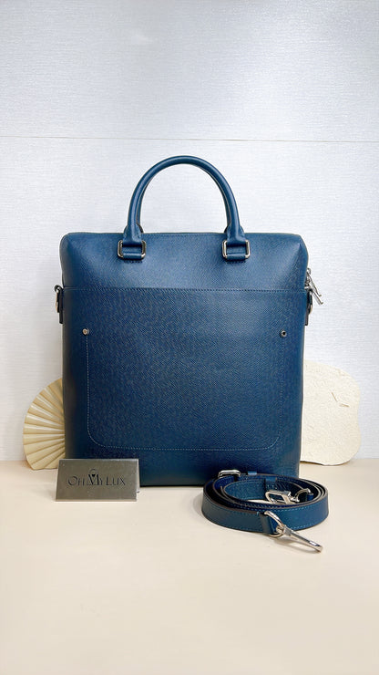 LV Brooks Tote Bag in Blue Epi Leather