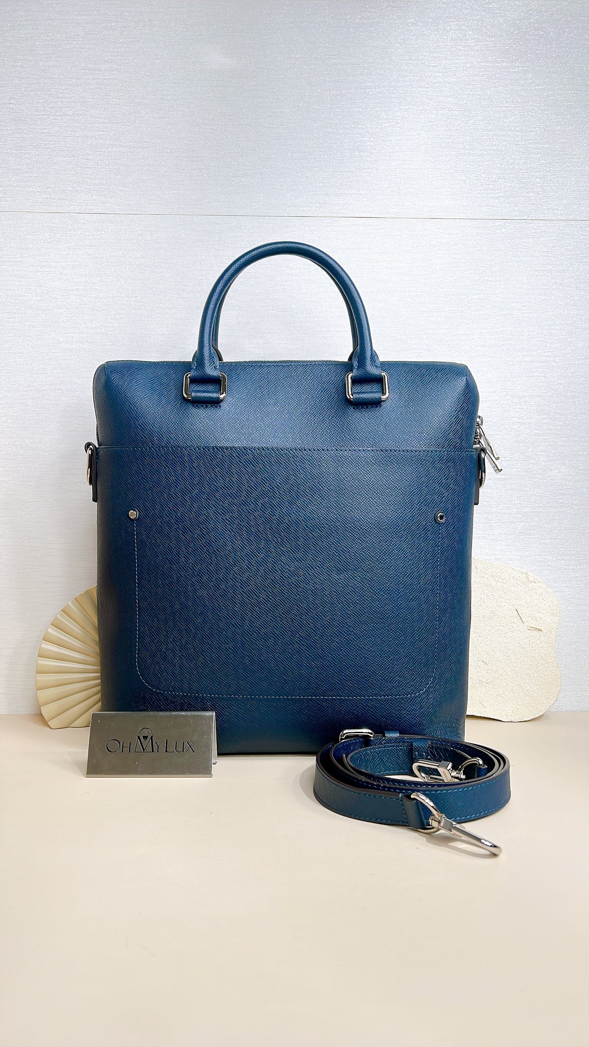 LV Brooks Tote Bag in Blue Epi Leather