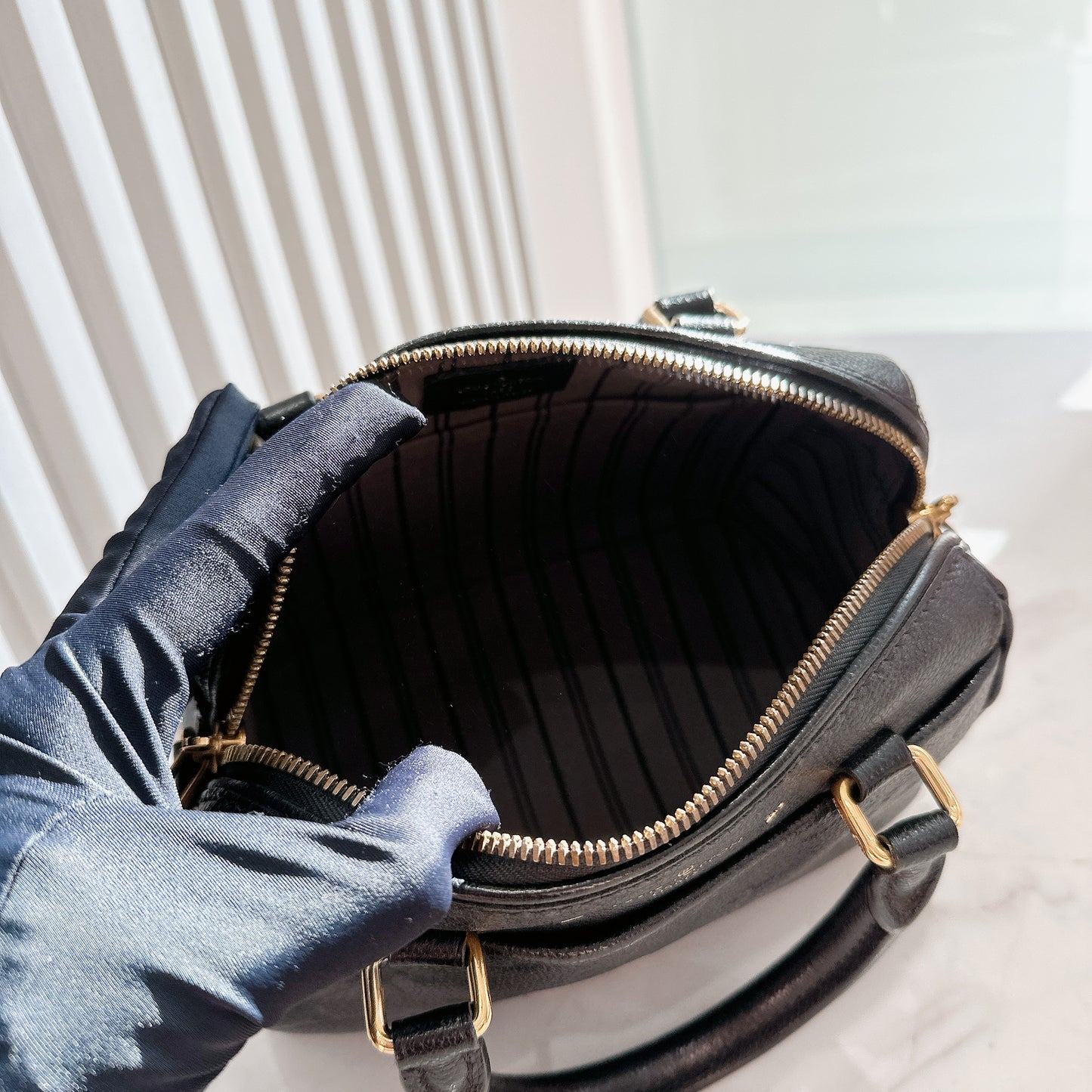 LV Speedy 20 in Monogram Black Empreinte Leather