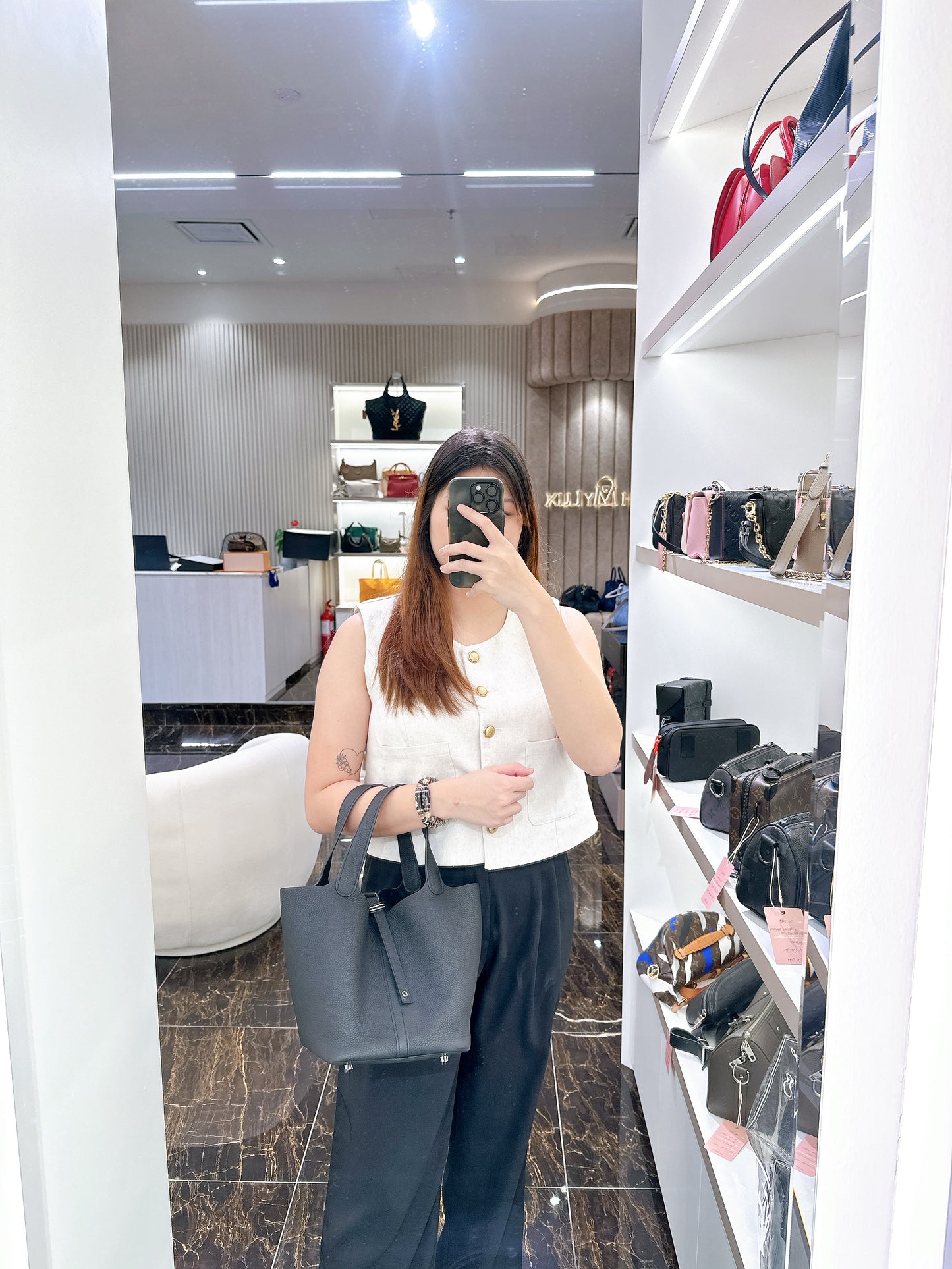 Hermes Picotin 22 Black In SHW