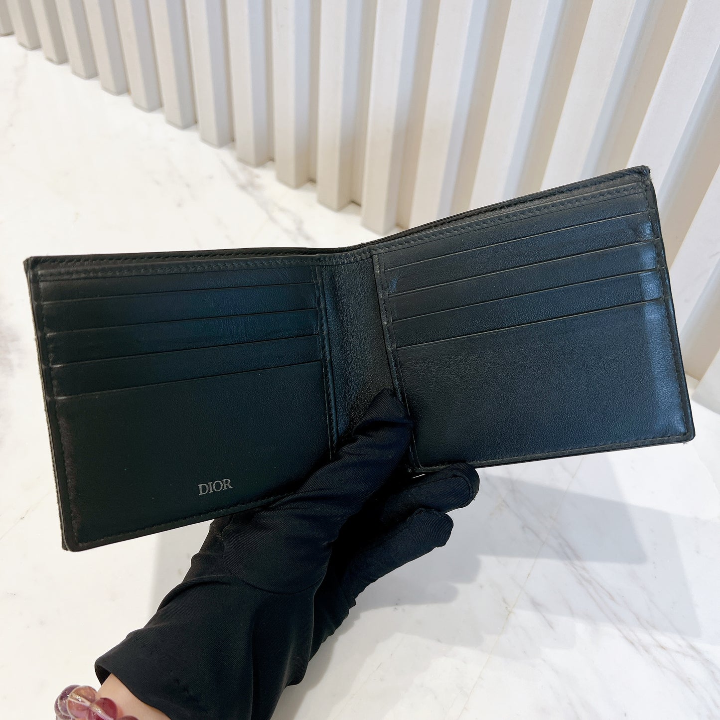 Dior Black Oblique Jacquard Wallet
