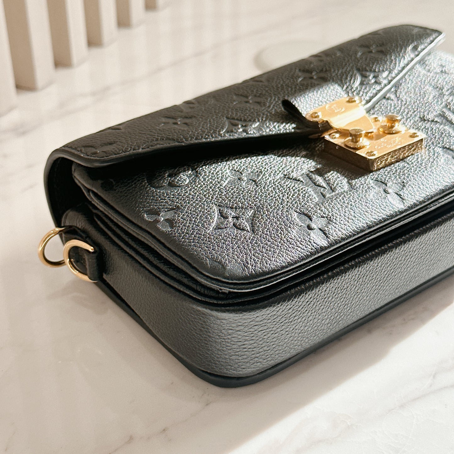 LV Metis East West In Black Empreinte Leather