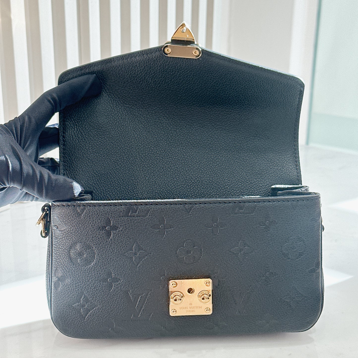 LV Metis East West In Black Empreinte Leather