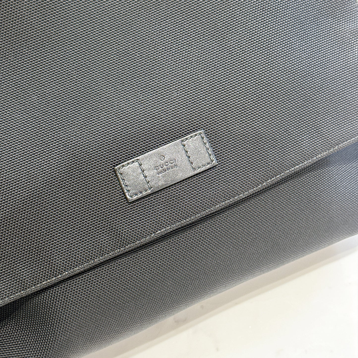 Gucci Techno Large Web Nylon Canvas Messenger Bag