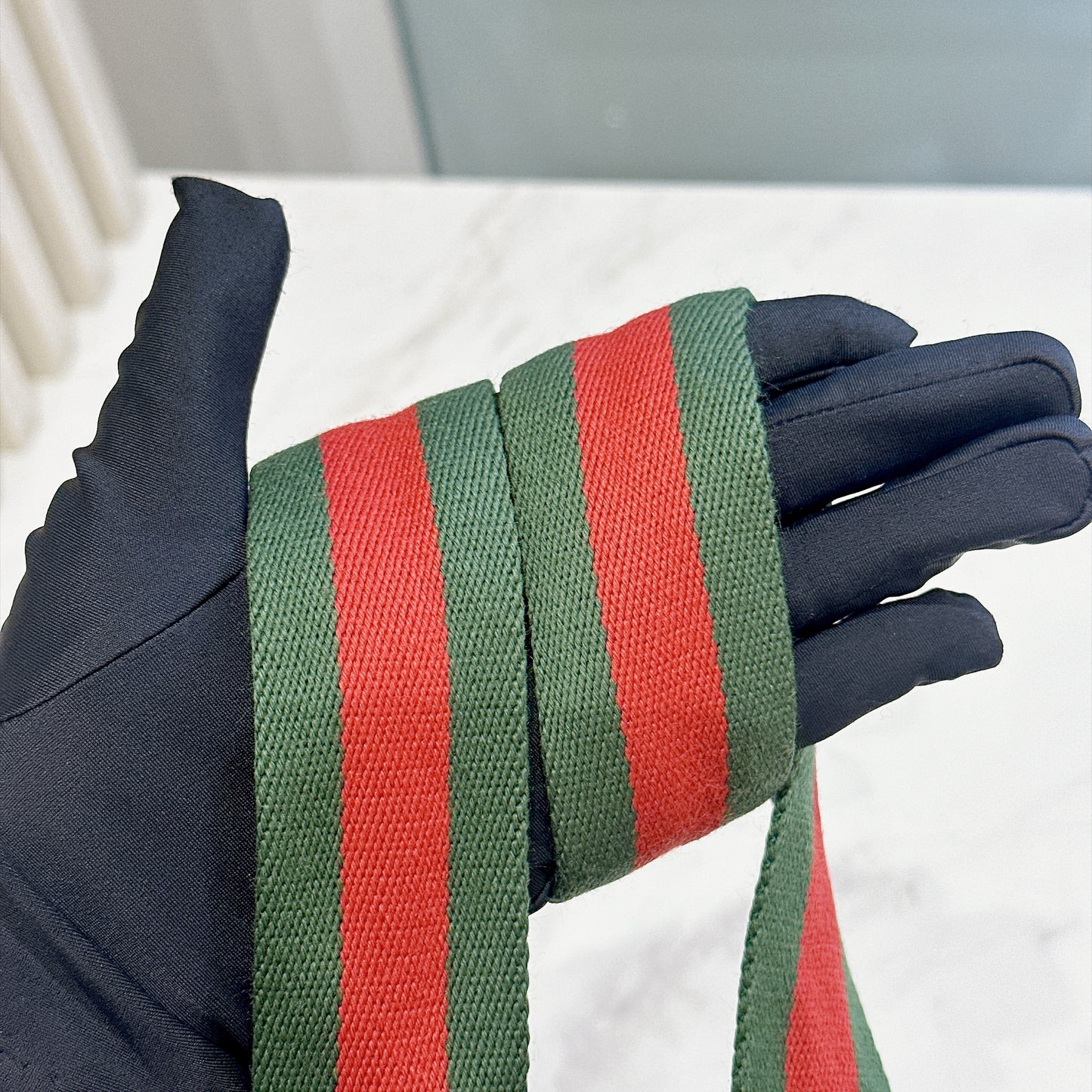 Gucci Techno Large Web Nylon Canvas Messenger Bag