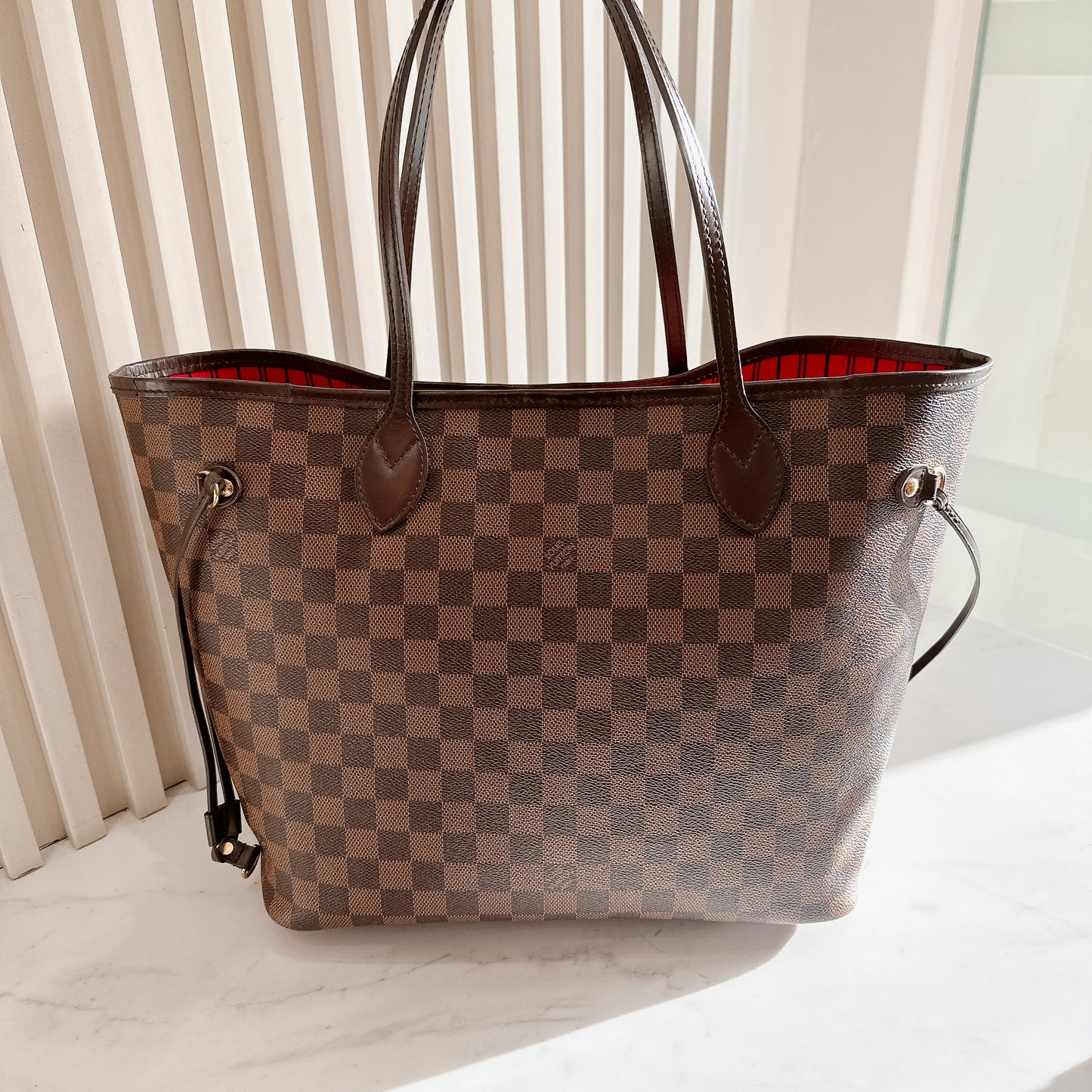 LV Damier Ebene Neverfull MM with Pouch