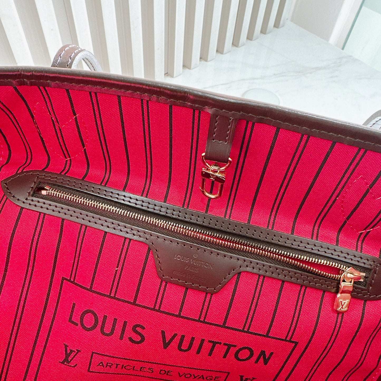 LV Damier Ebene Neverfull MM with Pouch